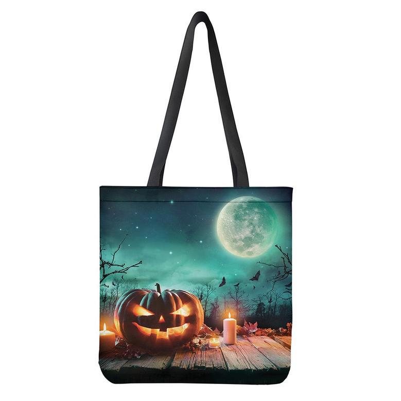 Scary Halloween Pumpkin Print Tote Bag