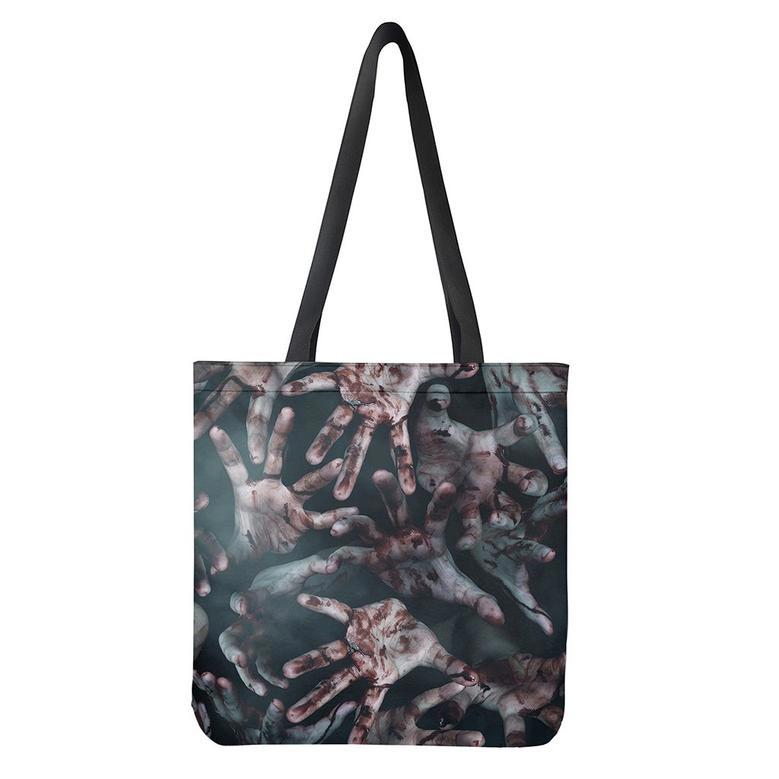 Scary Zombie Hands Print Tote Bag