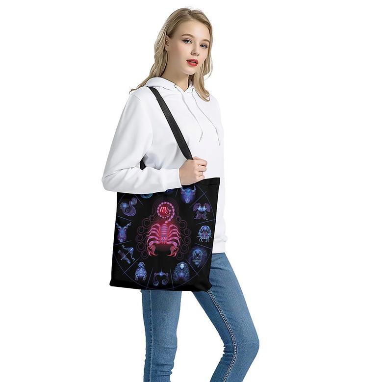 Scorpio And Astrological Signs Print Tote Bag