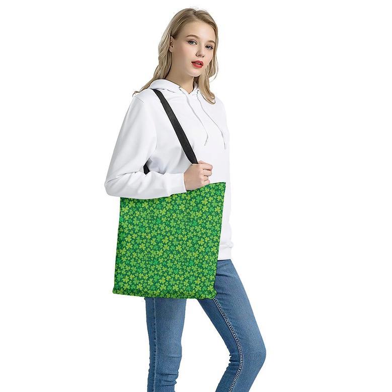 Shamrock Leaf St. Patrick's Day Print Tote Bag