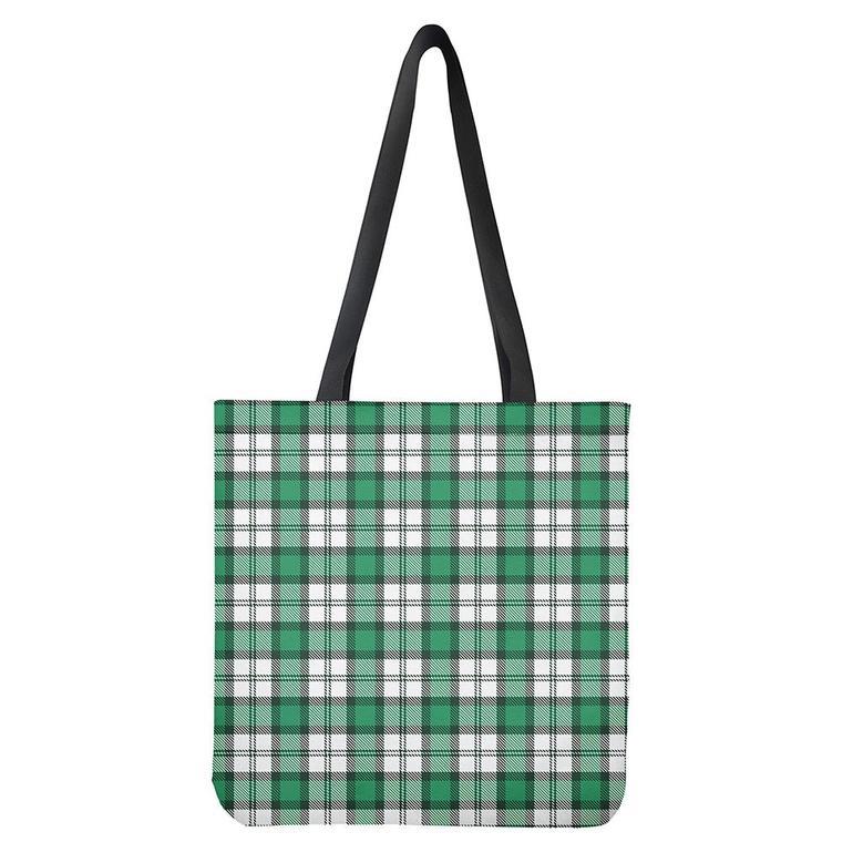 Shamrock St. Patrick's Day Tartan Print Tote Bag