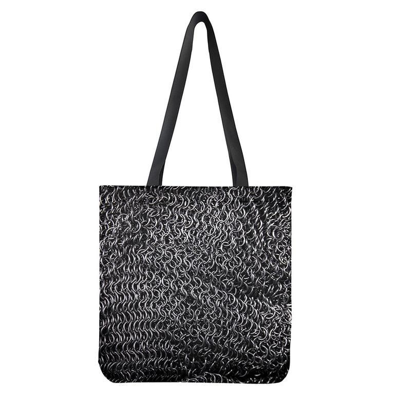 Silver Chainmail Print Tote Bag