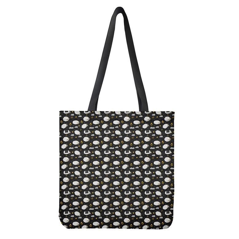 Sleeping Sheep Pattern Print Tote Bag