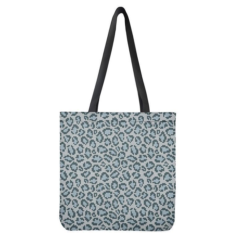 Snow Leopard Knitted Pattern Print Tote Bag