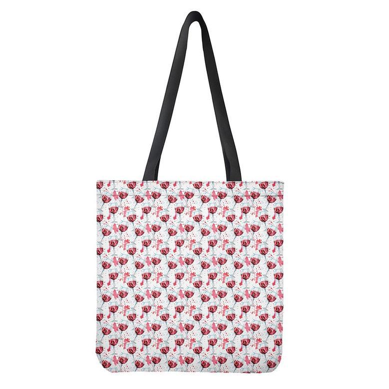 Splash Wine Pattern Print Tote Bag