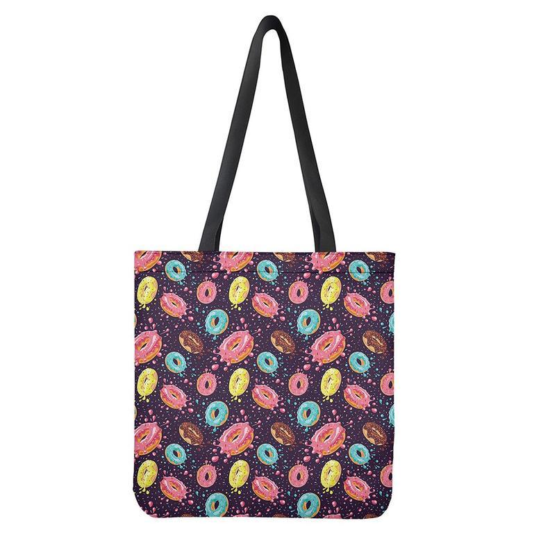 Sprinkles Donut Pattern Print Tote Bag