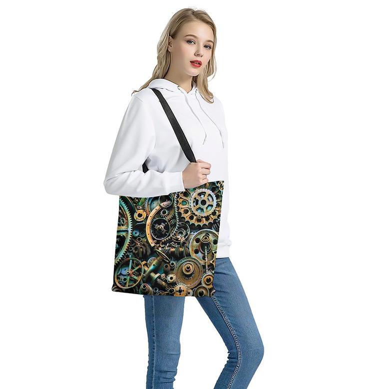 Steampunk Cogs And Gears Print Tote Bag