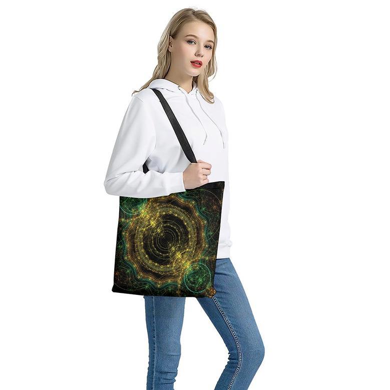 Steampunk Fractal Print Tote Bag