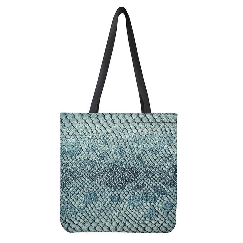 Steel Blue Snakeskin Print Tote Bag