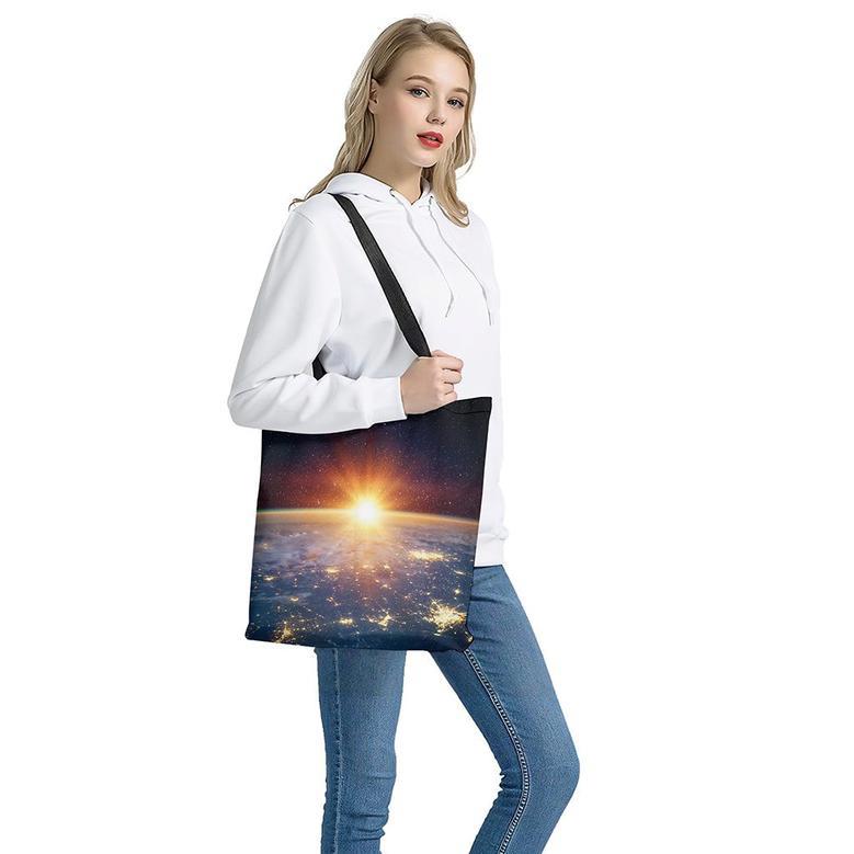 Sunrise Earth Print Tote Bag