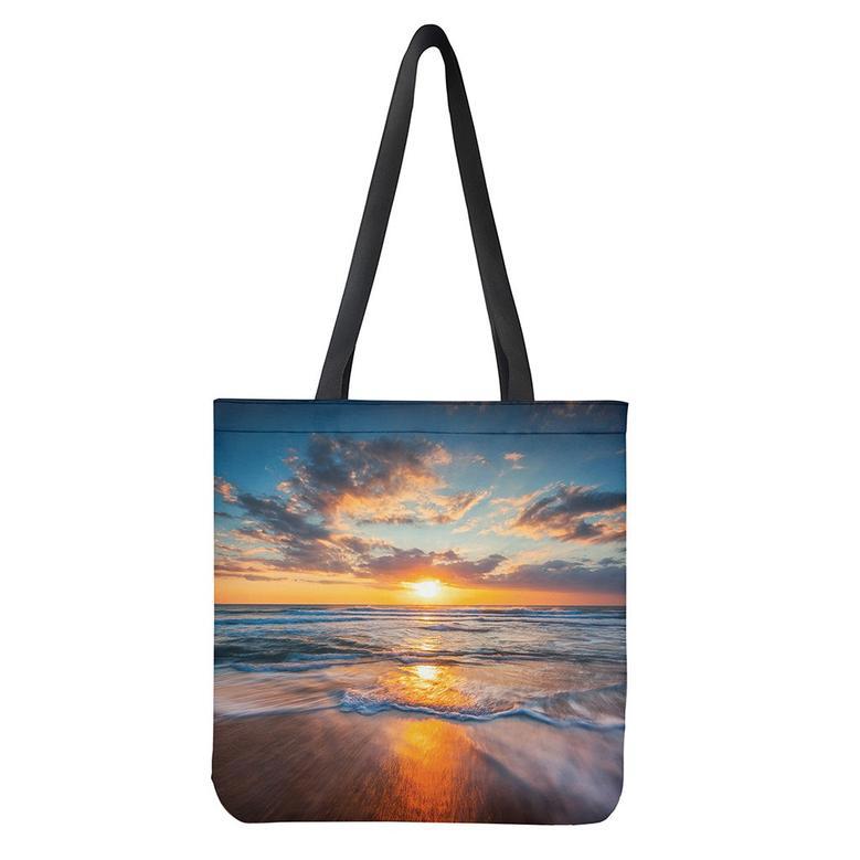 Sunrise Wave Print Tote Bag