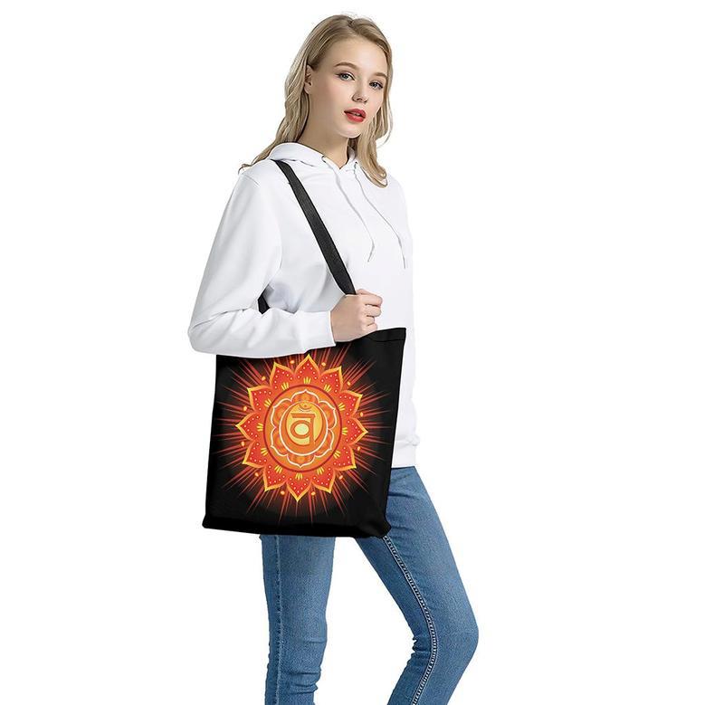 Swadhisthana Chakra Mandala Print Tote Bag