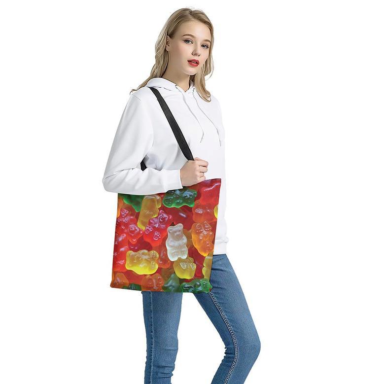 Sweet Gummy Bear Print Tote Bag