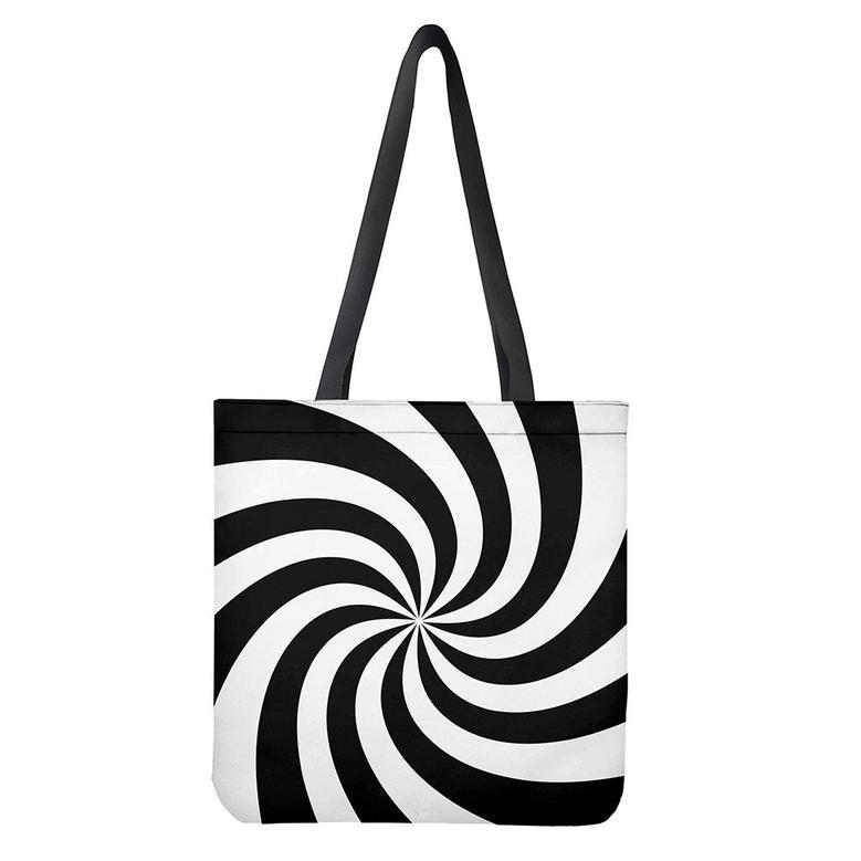 Swirl Optical Illusion Print Tote Bag