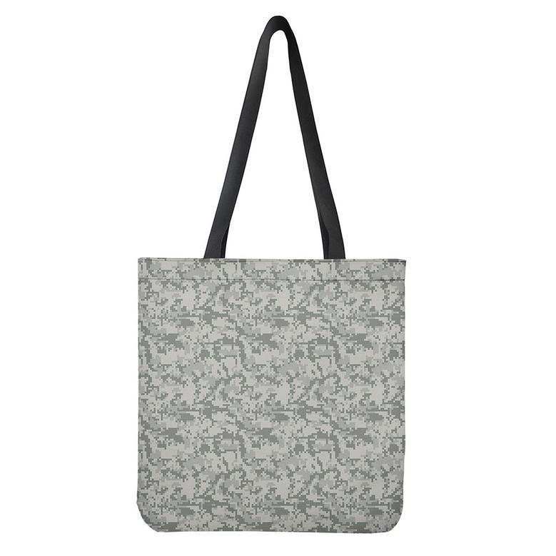 Tan Digital Camo Pattern Print Tote Bag