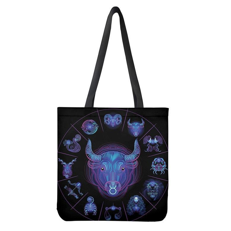 Taurus And Astrological Signs Print Tote Bag