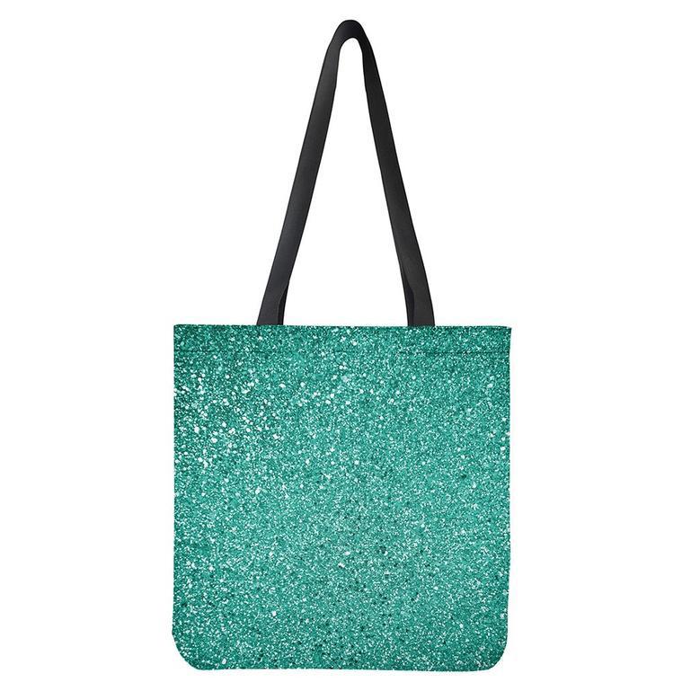 Teal (Not Real) Glitter Print Tote Bag