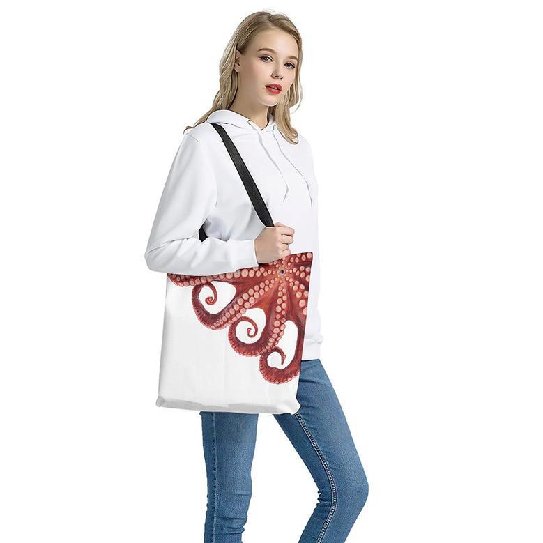 Tentacles Of Octopus Print Tote Bag