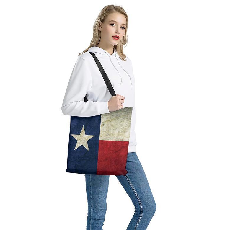 Texas Flag Print Tote Bag