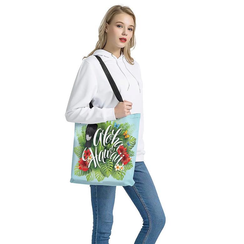 Toucan Aloha Hawaii Print Tote Bag