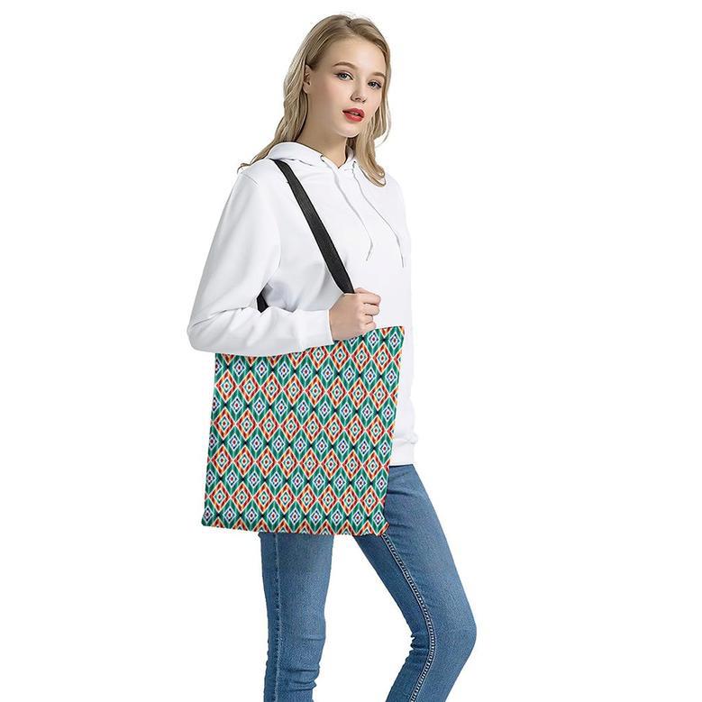 Tribal Navajo Pattern Print Tote Bag