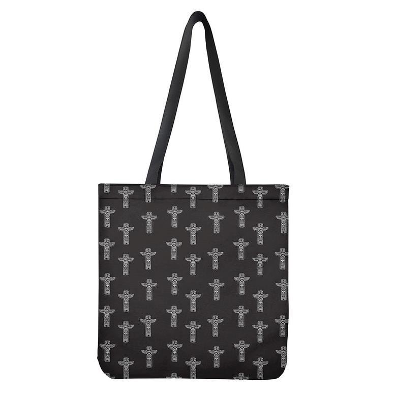 Tribal Totem Pattern Print Tote Bag