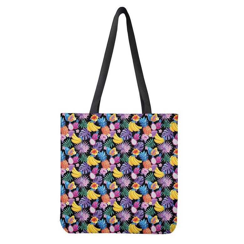 Tropical Palm And Hawaiian Fruits Print Tote Bag