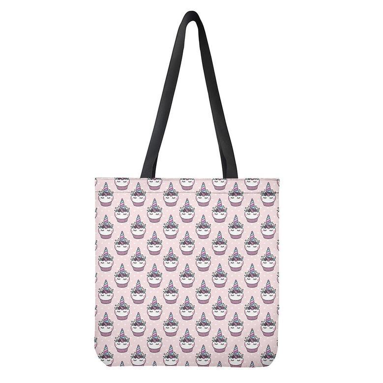 Unicorn Cupcake Pattern Print Tote Bag