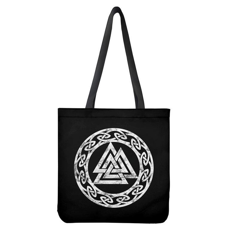 Viking Valhalla Symbol Print Tote Bag