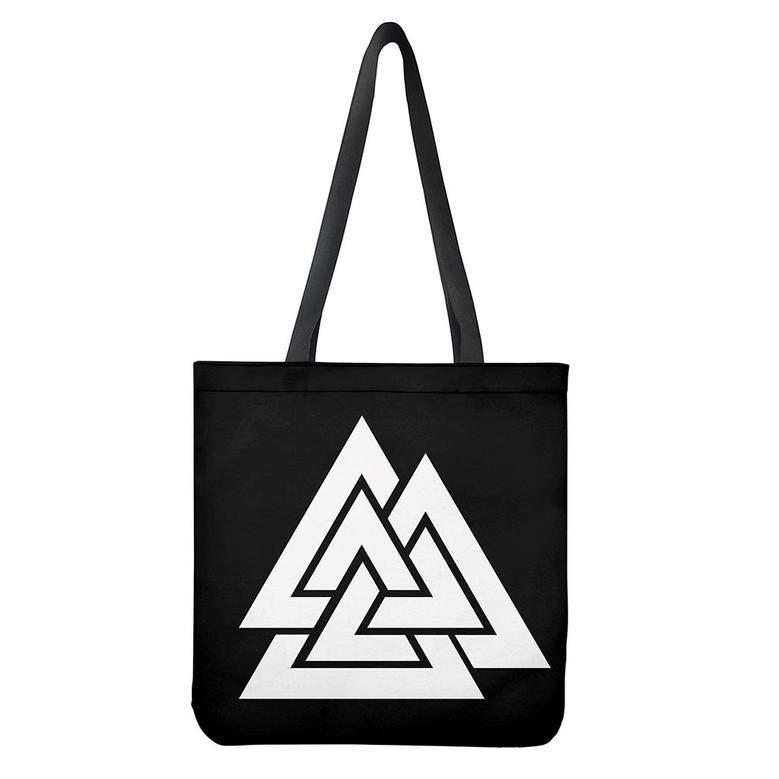 Viking Valknut Symbol Print Tote Bag