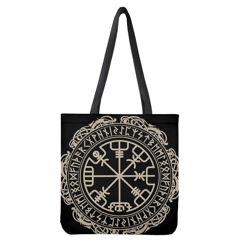 Viking Vegvisir Print Tote Bag