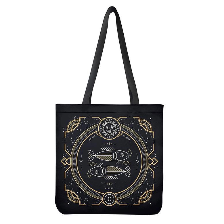 Vintage Pisces Zodiac Sign Print Tote Bag