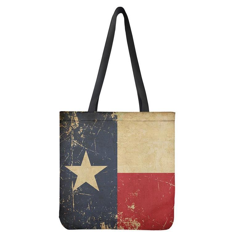 Vintage Texas Flag Print Tote Bag