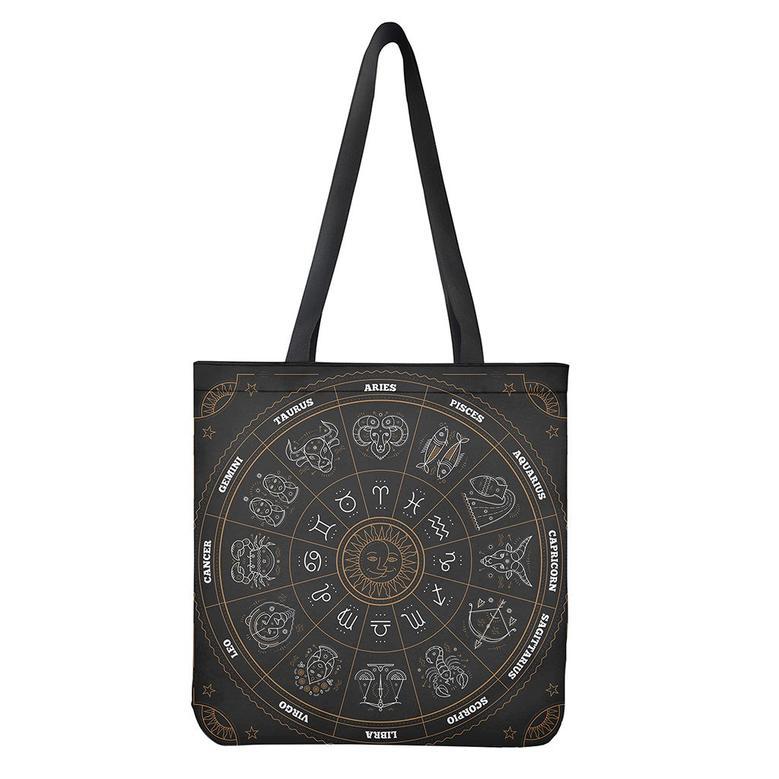 Vintage Zodiac Circle Print Tote Bag