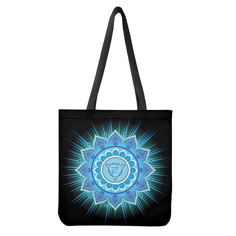 Vishuddha Chakra Mandala Print Tote Bag