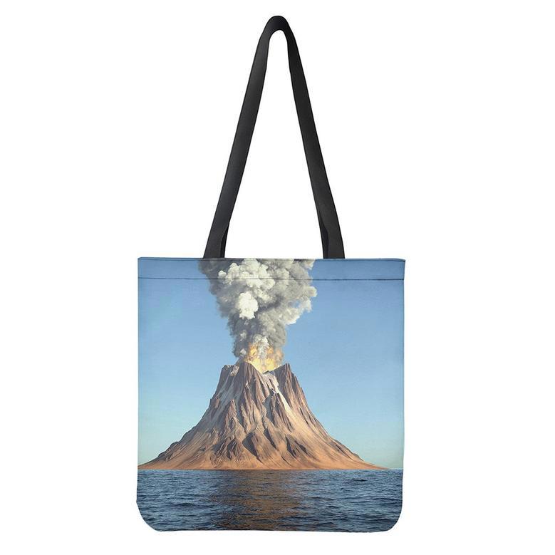 Volcanic Mountain Print Tote Bag