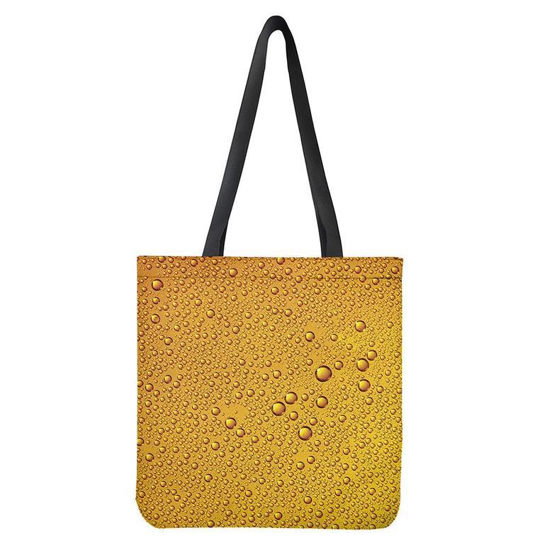 Water Drops On Beer Print Tote Bag