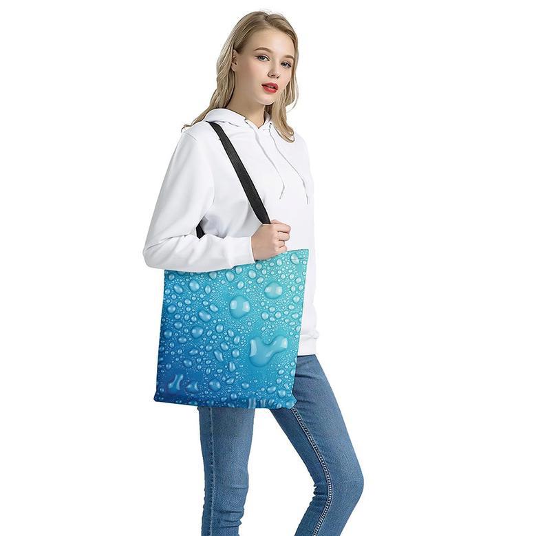 Water Drops Print Tote Bag