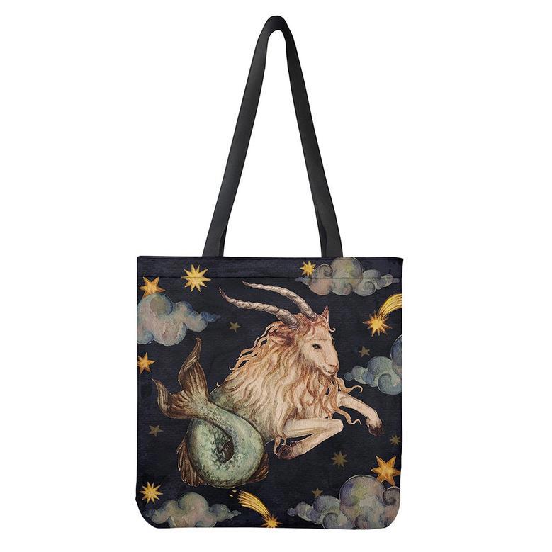 Watercolor Capricorn Zodiac Sign Print Tote Bag