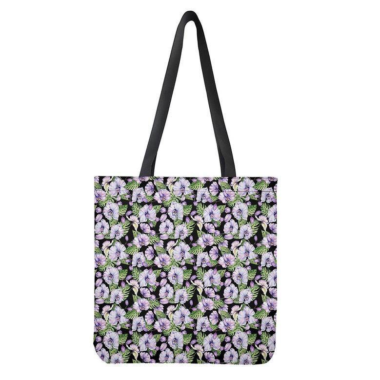 Watercolor Cattleya Pattern Print Tote Bag