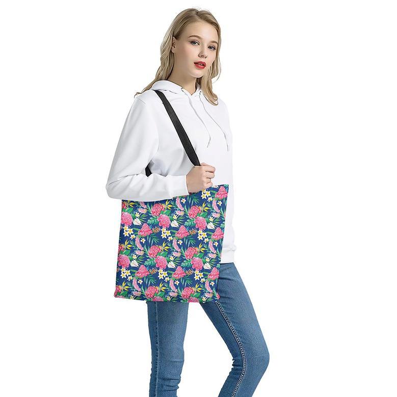 Watercolor Chrysanthemum Pattern Print Tote Bag