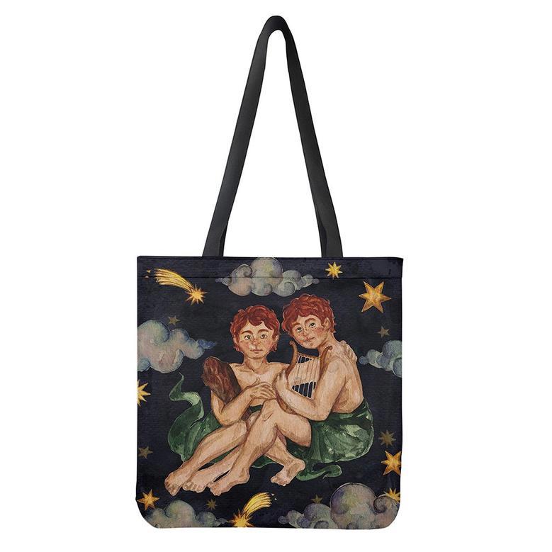 Watercolor Gemini Zodiac Sign Print Tote Bag