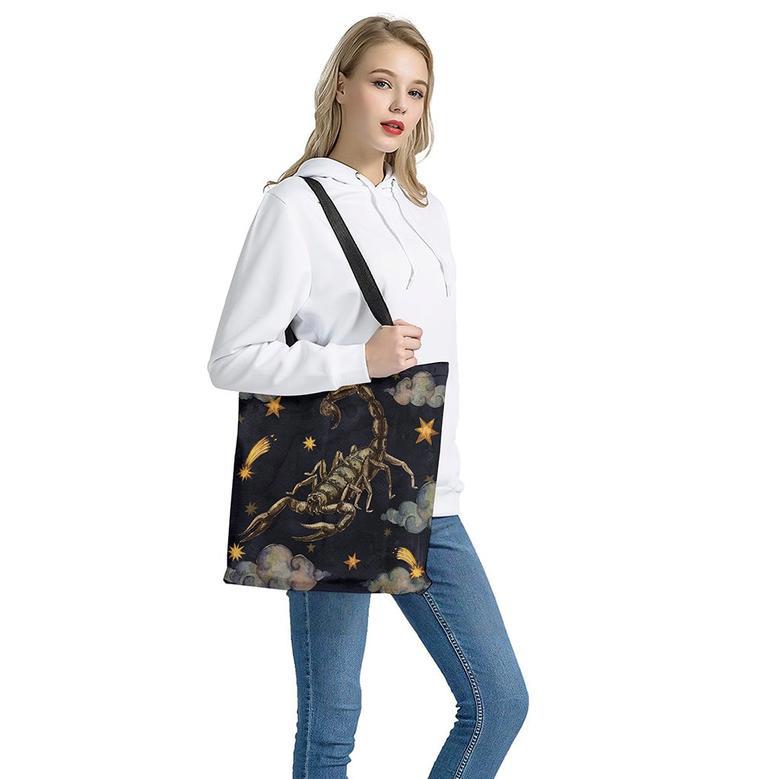 Watercolor Scorpio Zodiac Sign Print Tote Bag