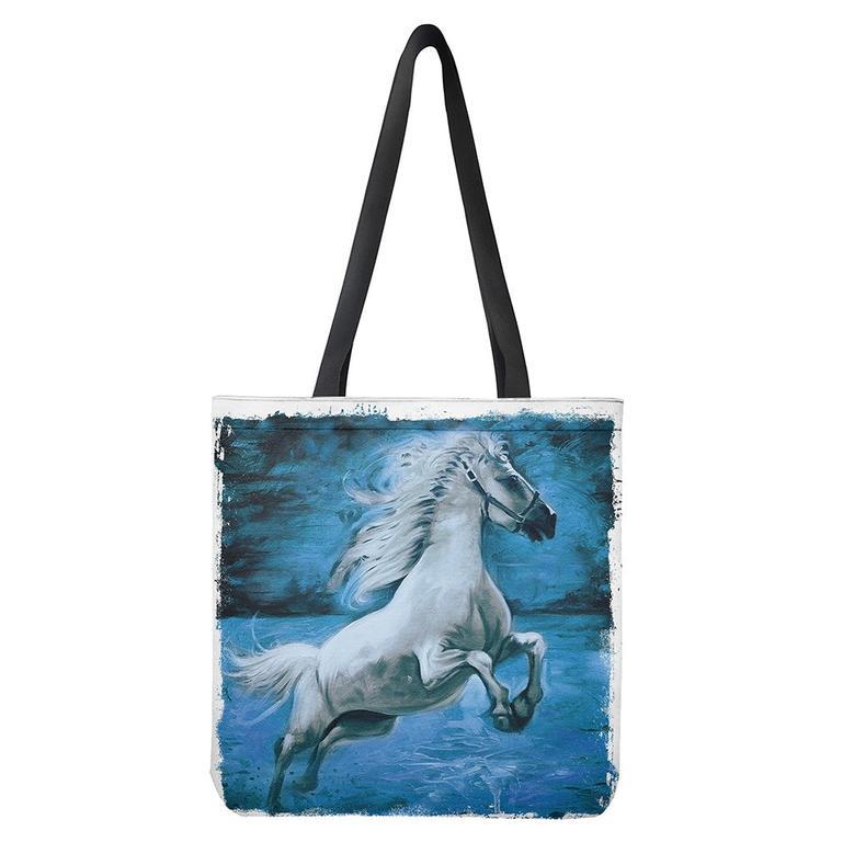 White Horse Painting Print Tote Bag