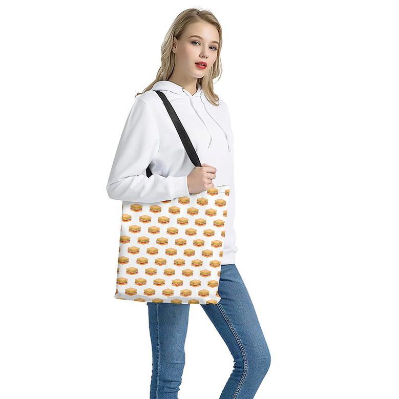 White Sandwiches Pattern Print Tote Bag