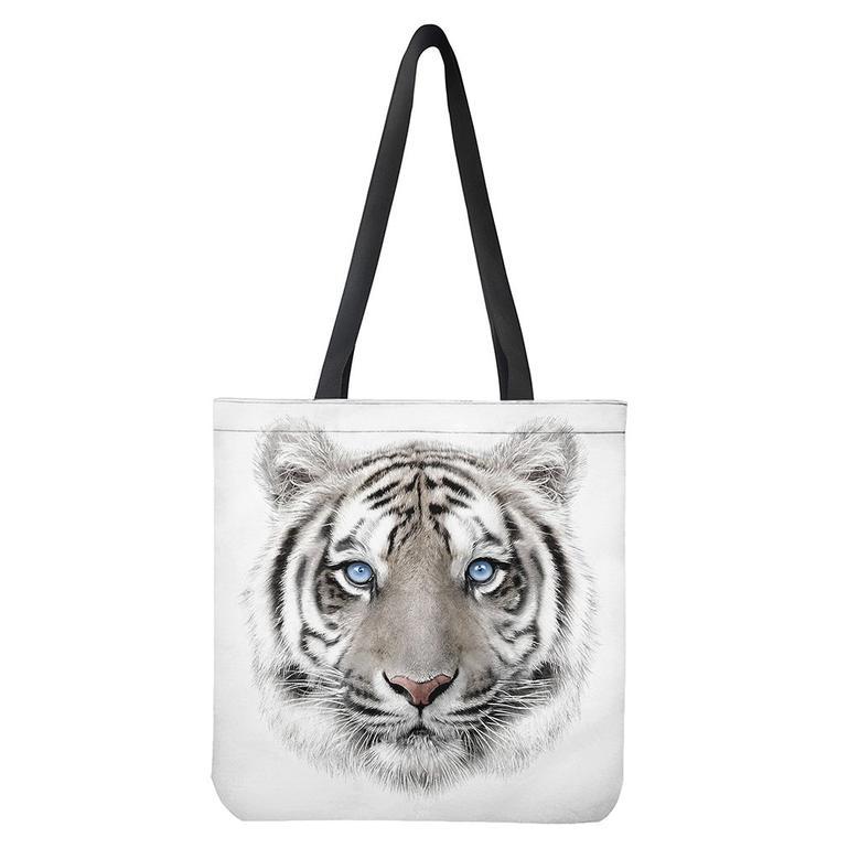 White Tiger Portrait Print Tote Bag