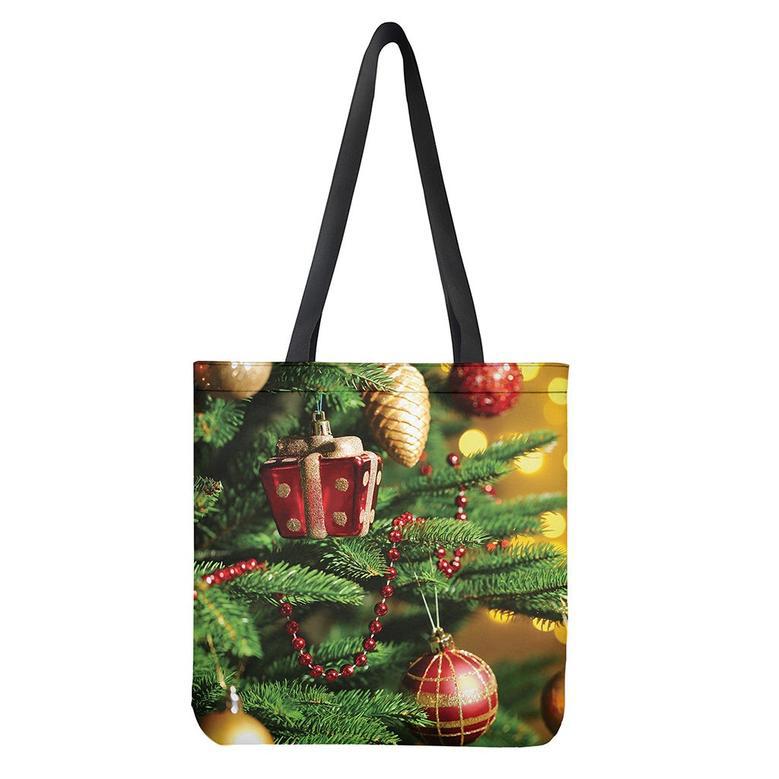 Xmas Tree Print Tote Bag