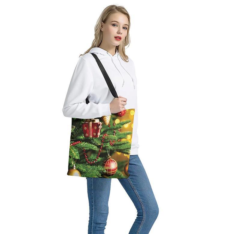 Xmas Tree Print Tote Bag