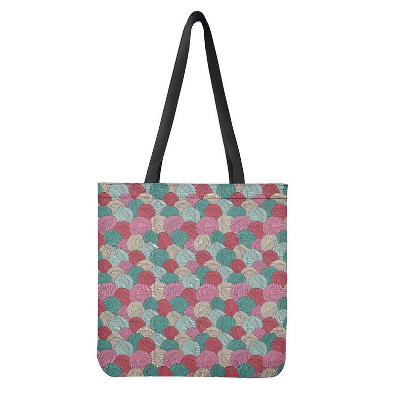 Yarn Balls Pattern Print Tote Bag