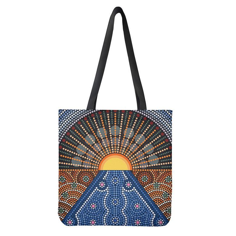 Aboriginal Indigenous Sunset Art Print Tote Bag